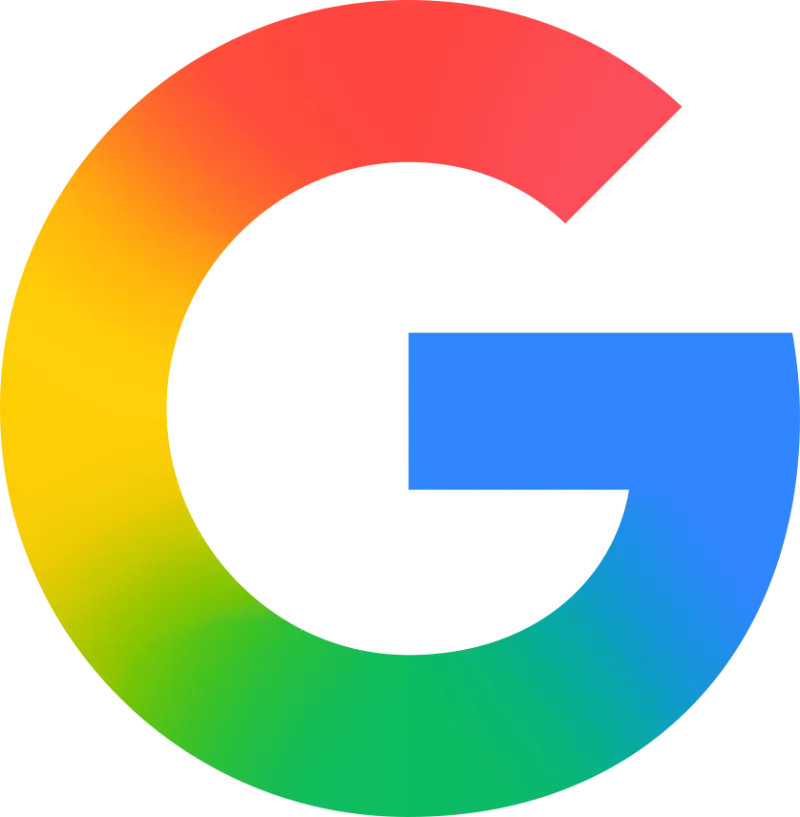 Letra G del logo de Google con sus colores originales